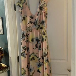 Emma & Michelle Size 10 Peach Floral Maxi Dress